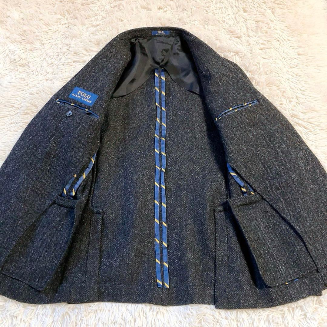 【ツイード・襟裏キツネ】ポロラルフローレン　テーラード　ヘリンボーン　38S現行