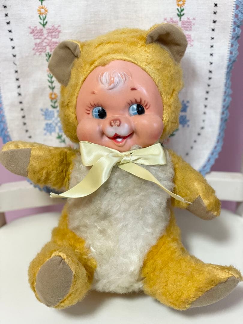 ラシュトン＊ベアー＊アンティークキルトのミニクッション