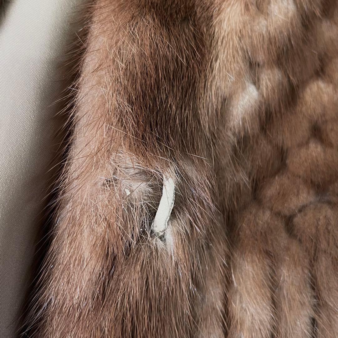 リアルミンク ミンク ファー ジレ ベスト 本毛皮 レイヤード 毛並み良好 軽量