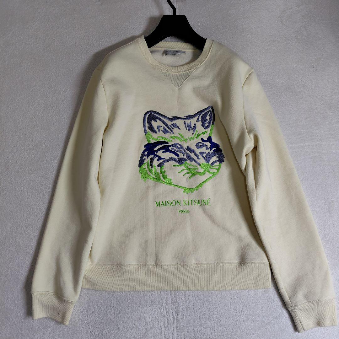 極美品　現行　XL　メゾンキツネ　ビッグロゴ　刺繍　スウェット　ビッグシルエット
