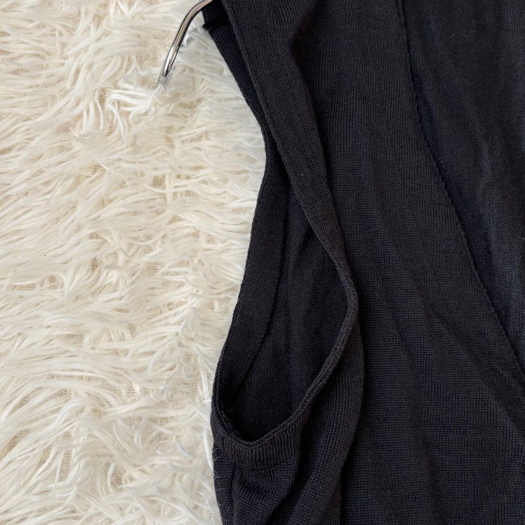 美品✨ グランサッソ ハイゲージニット ウール ベスト ジレ 46 黒