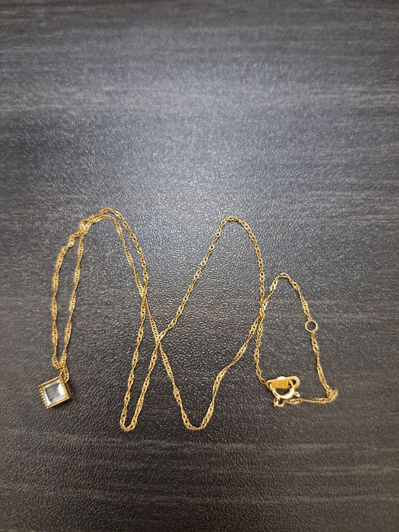 K14 アクアマリンネックレス　ゴールド