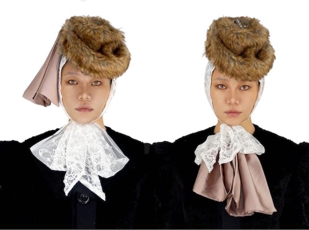 即購可333studio X keimfleck 2way個性的ファーレース帽子