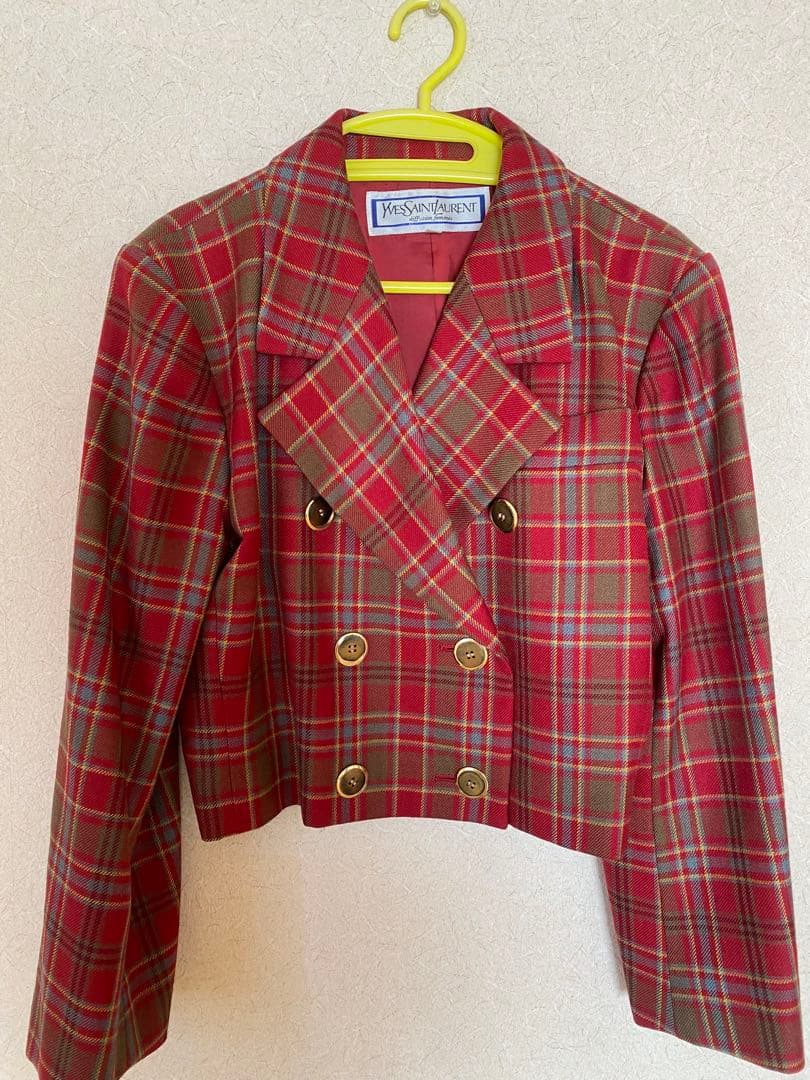 Yves Saint Laurent チェック柄ジャケット S