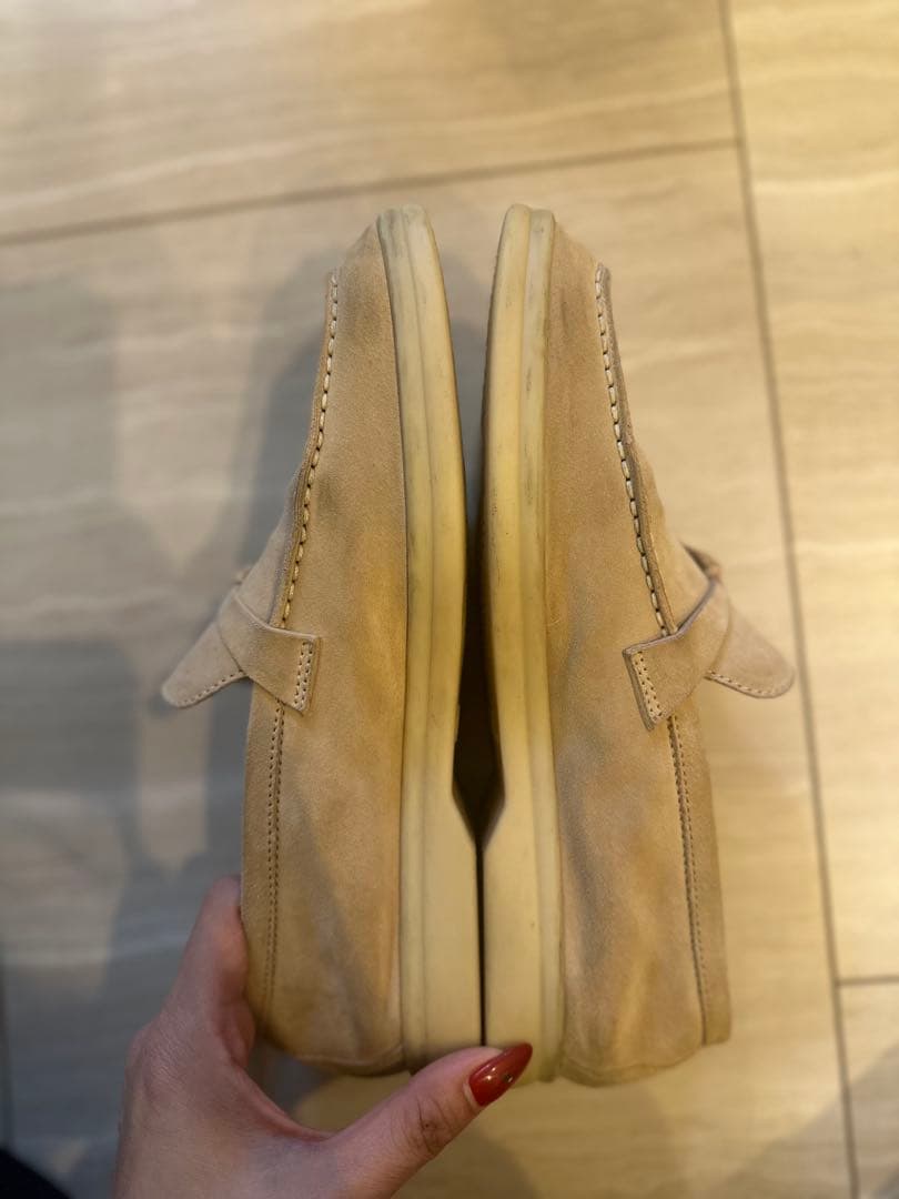 ロロピアーナ　ピンクベージュ スエード モカシン