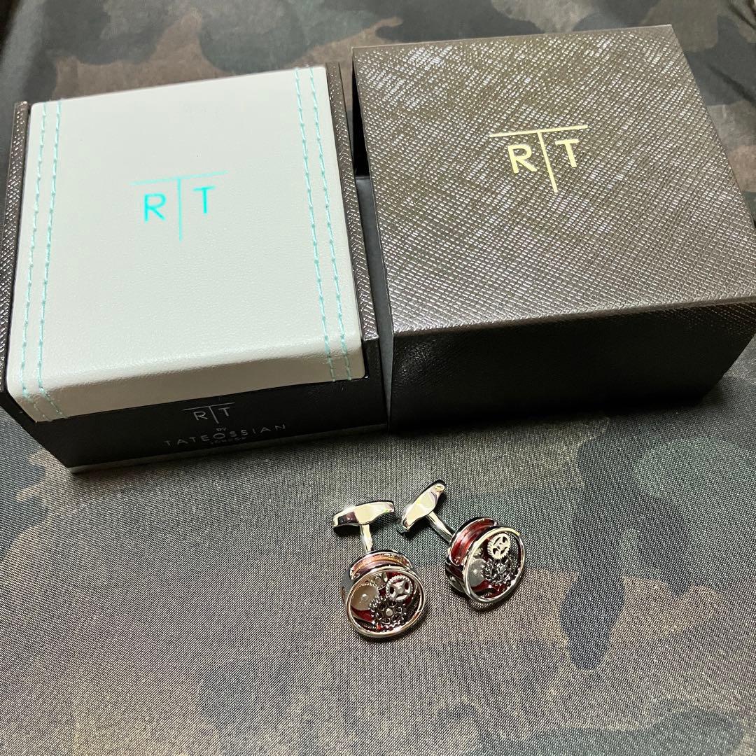 タテオシアン　RT 機械式カフリンクス シルバー/レッド