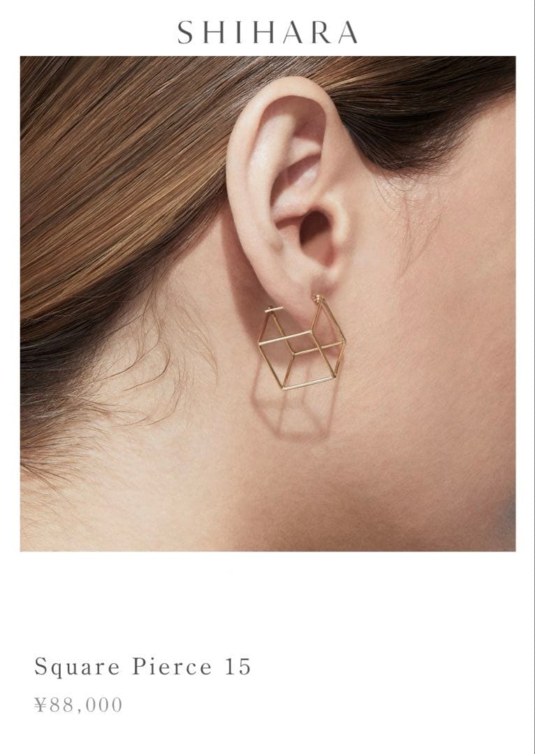 アクセサリー SHIHARA 3D COLLECTION Square Pierce 15