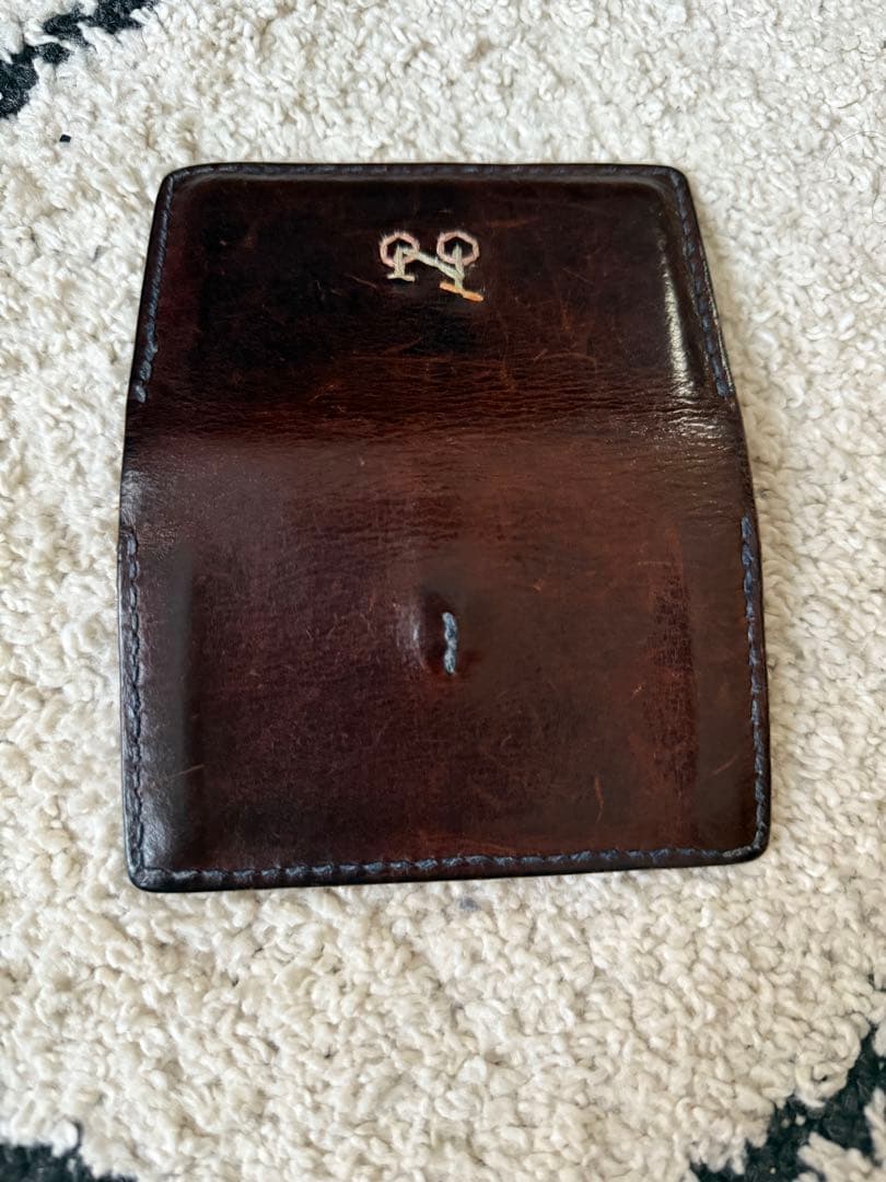 Henry 名刺入れ ダークブラウン 自転車刺繍