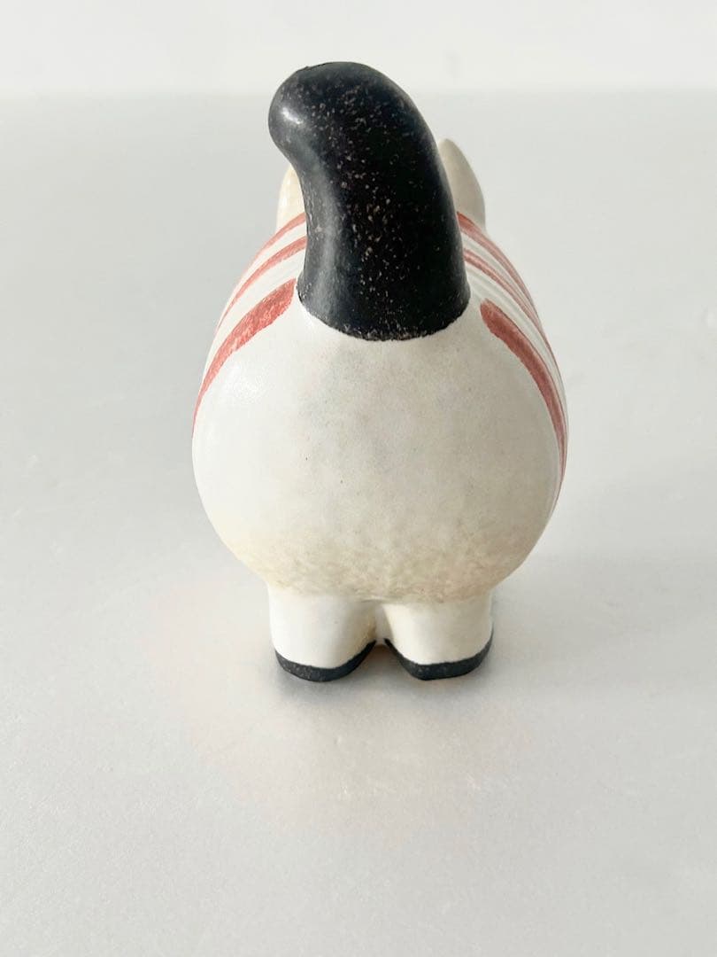 【北欧】Lisa Larson　 dieci cat 　ボーダー　レッド