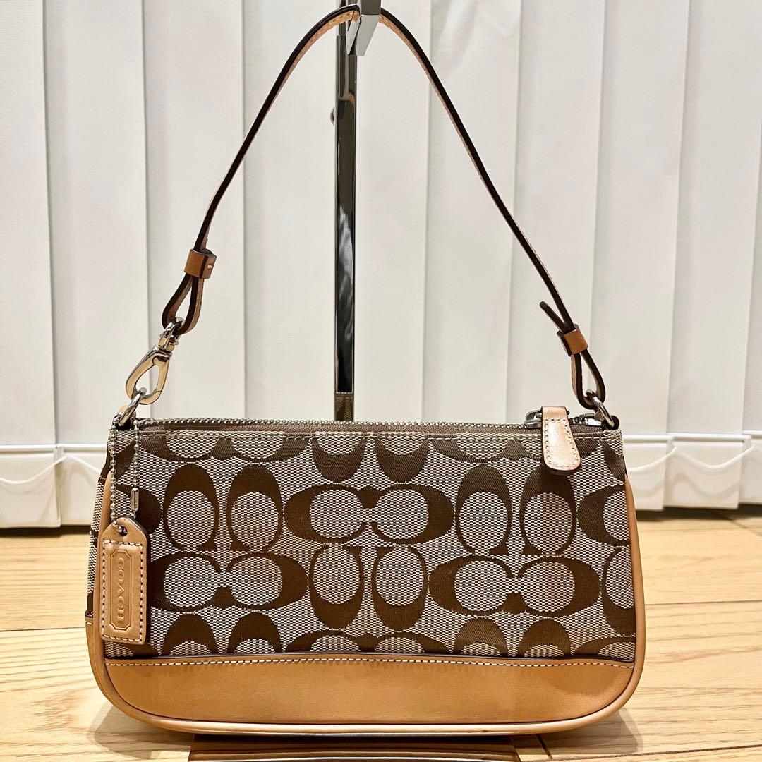 極美品　コーチ　6094 アクセサリーポーチ　シグネチャー　キャンバス