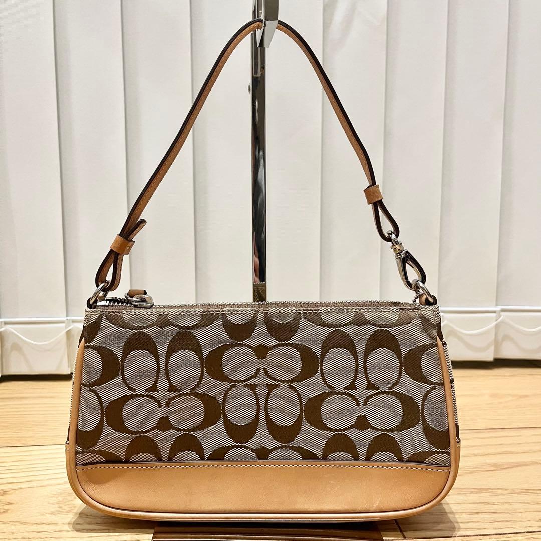 極美品　コーチ　6094 アクセサリーポーチ　シグネチャー　キャンバス