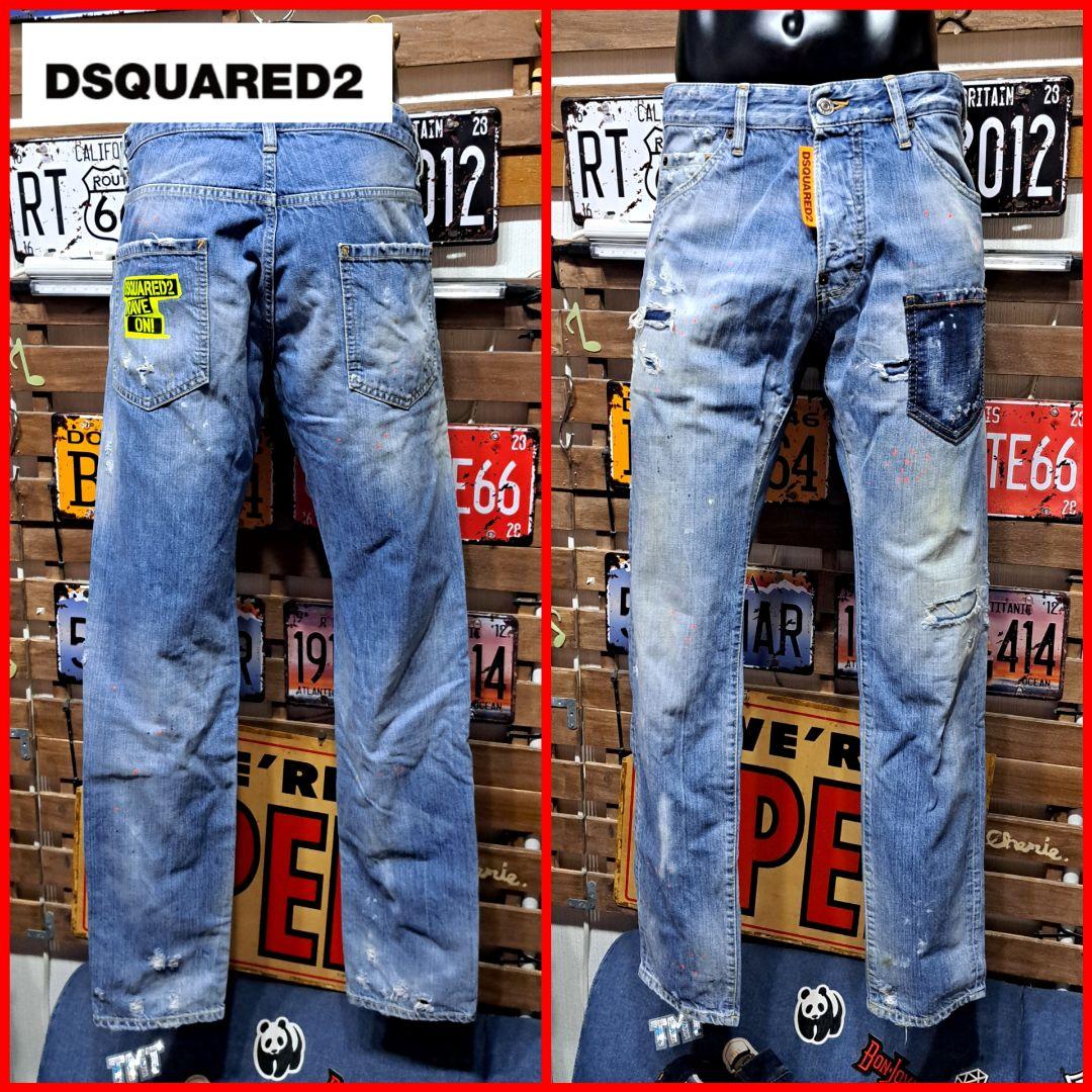 Dsquared2　ストレッチ　ネオンカラー　ビッグロゴ　クールガイジーンズ