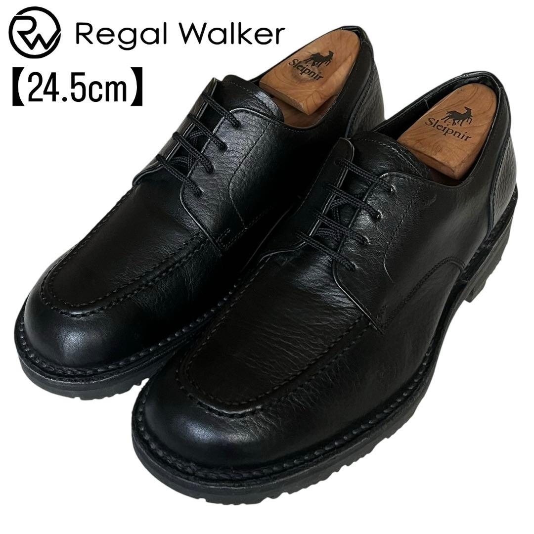 極美品 リーガルウォーカー 24.5 レザー シボ革 Uチップ ゴアテックス 黒