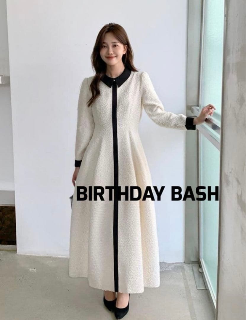 超美品 BIRTHDAYBASH ツイード ワンピース バイカラー