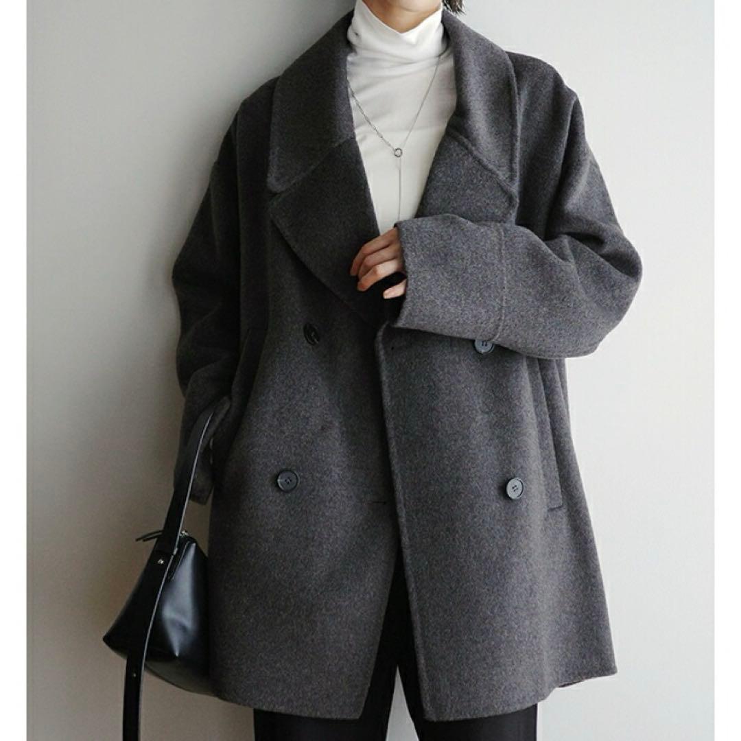 【タグ付新品】evernavy リバーPコート　チャコールグレー　エバーネイビー