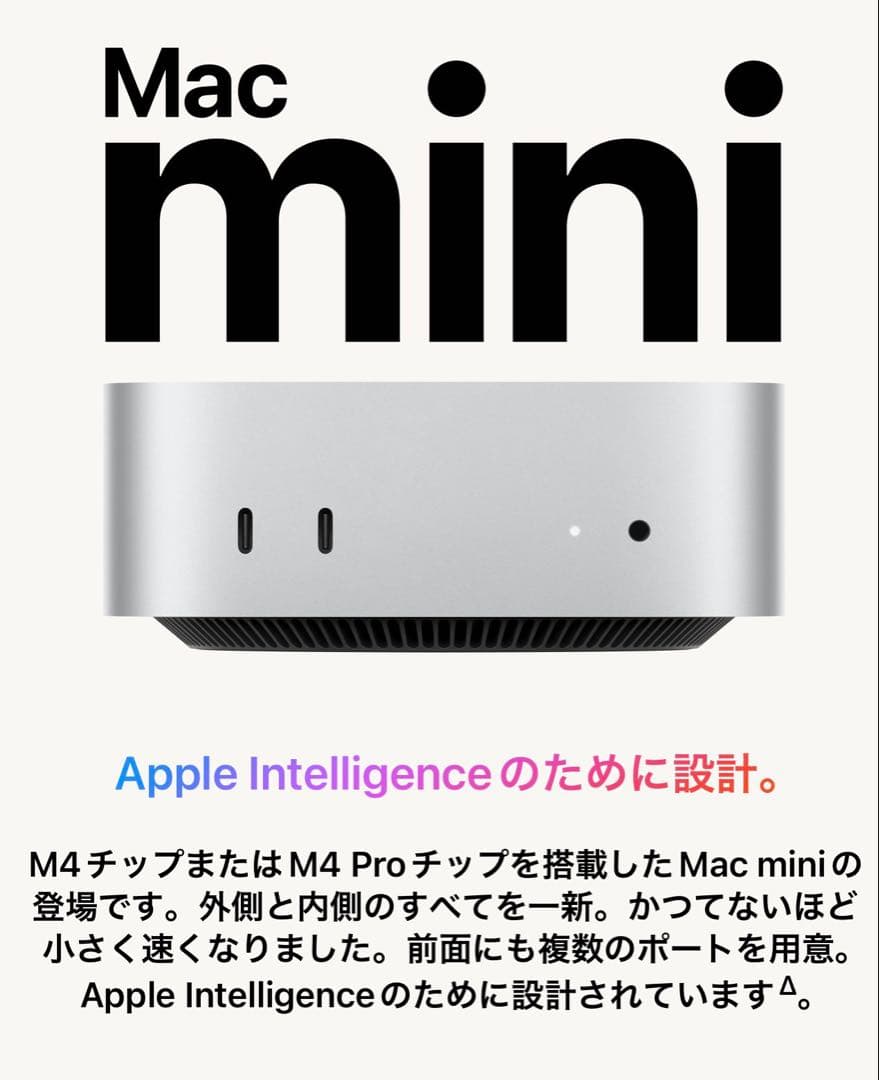 ミニPC Apple Mac mini M4