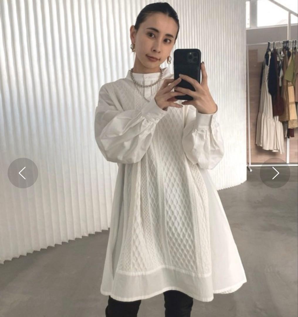 極美品】Ameri VEST DOCKING SHIRT アメリ　トップス　秋