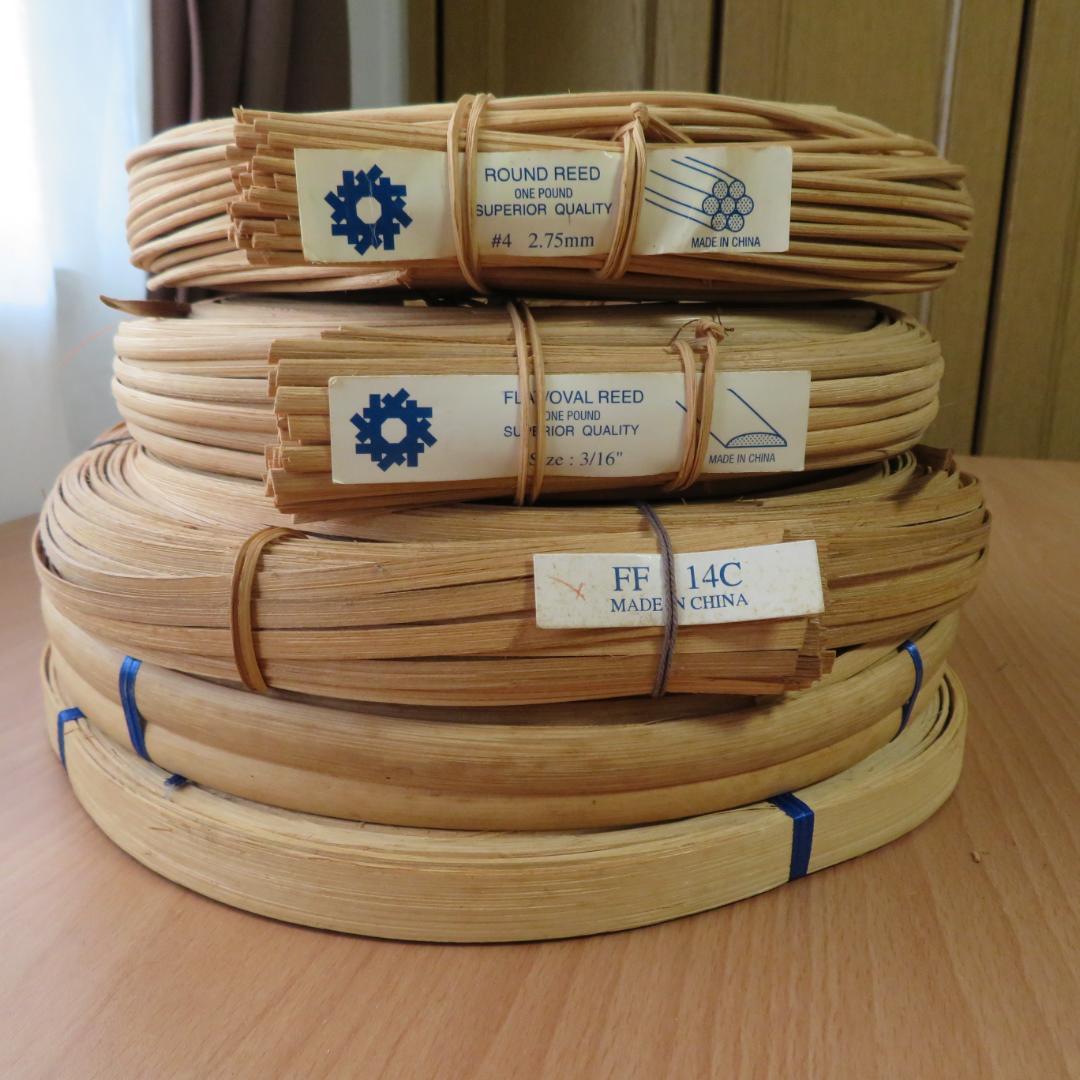 ハンドメイド　バスケット材料　リード　5点まとめて　約2,100g　木製　かご籠