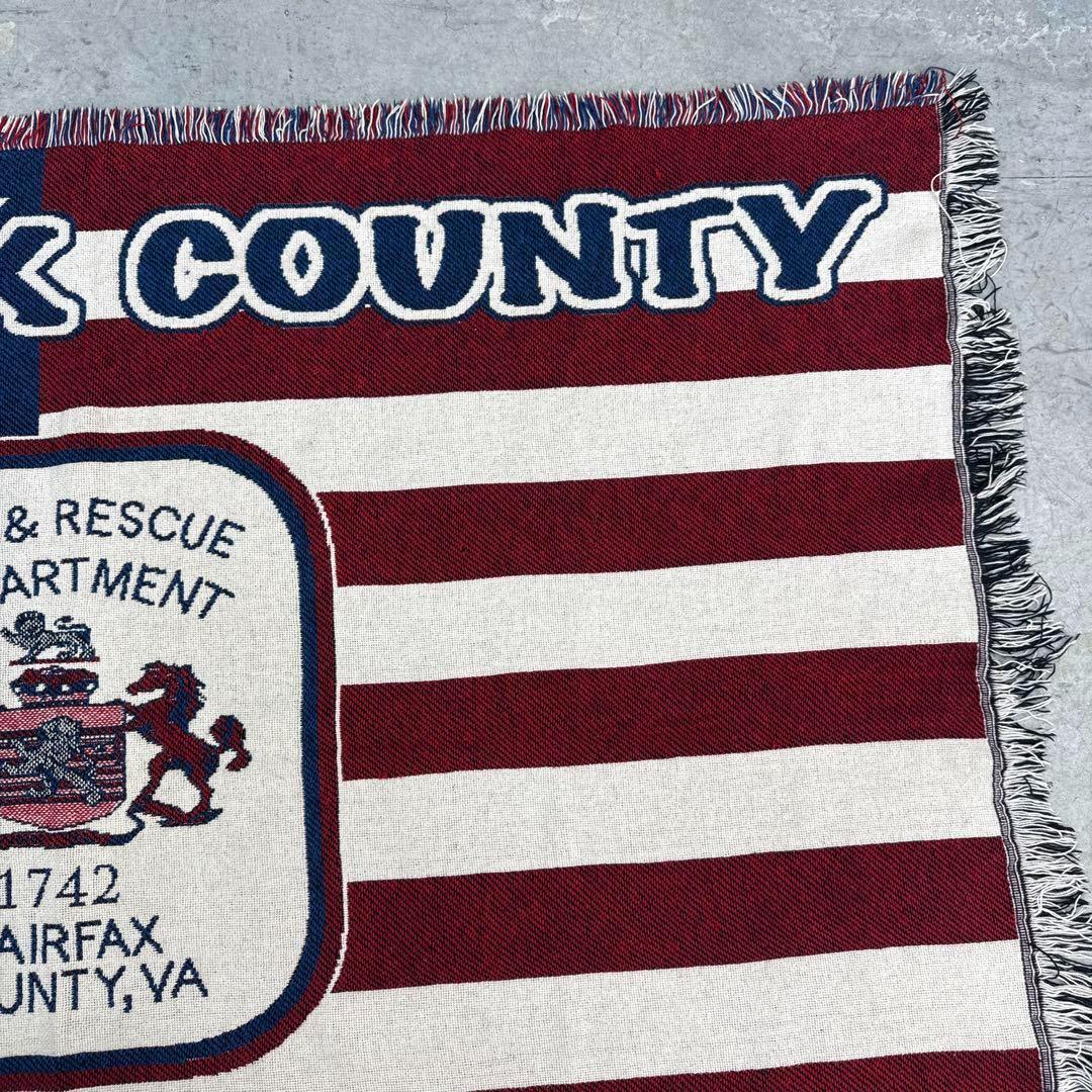 星条旗　消防　マルチカバー　ソファーカバー　ヴィンテージラグ　120x176
