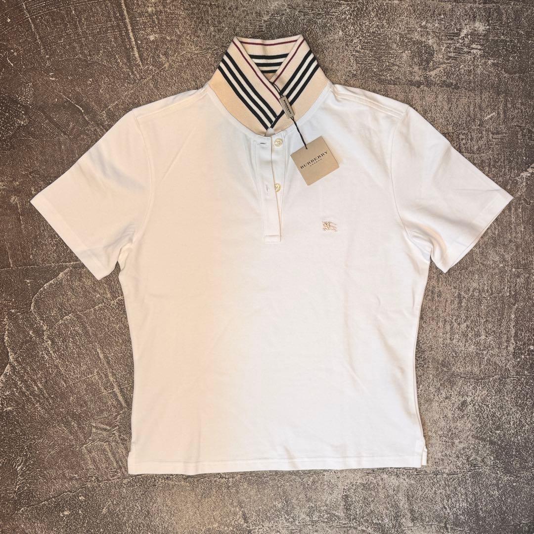 新品 バーバリー ロンドン ポロシャツ 白ポロシャツ トップス M