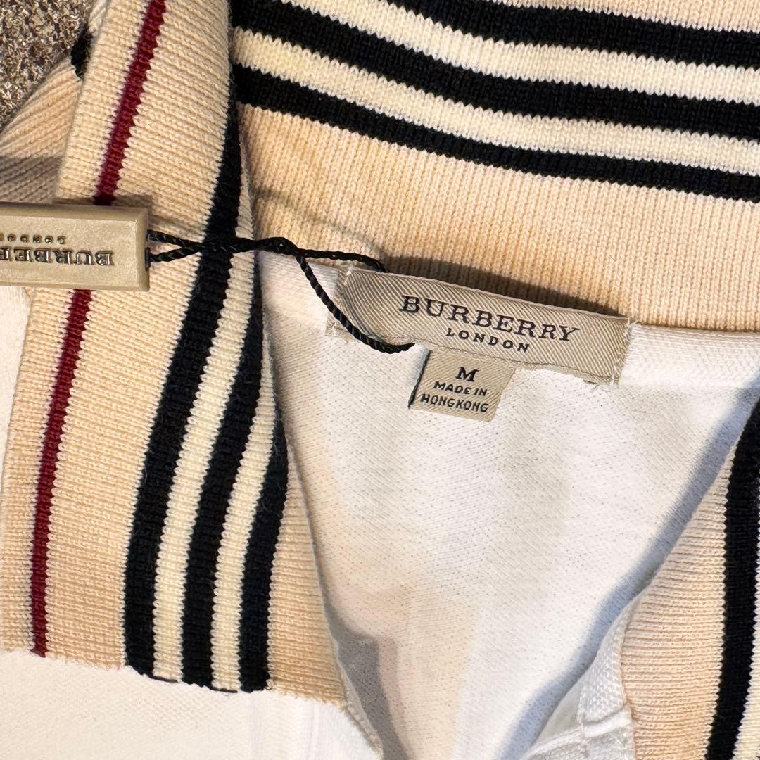 新品 バーバリー ロンドン ポロシャツ 白ポロシャツ トップス M