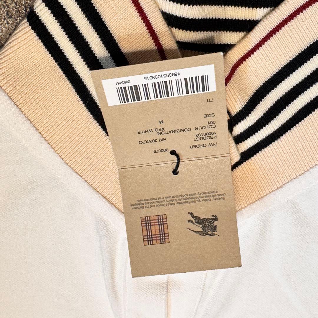 新品 バーバリー ロンドン ポロシャツ 白ポロシャツ トップス M