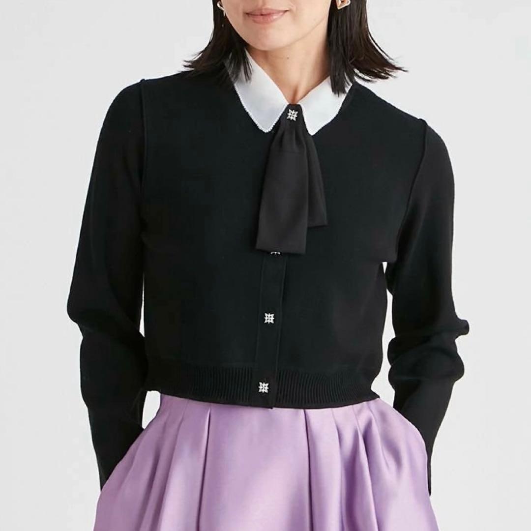 CELFORD デタッチャブル総針カーディガン　ブラック