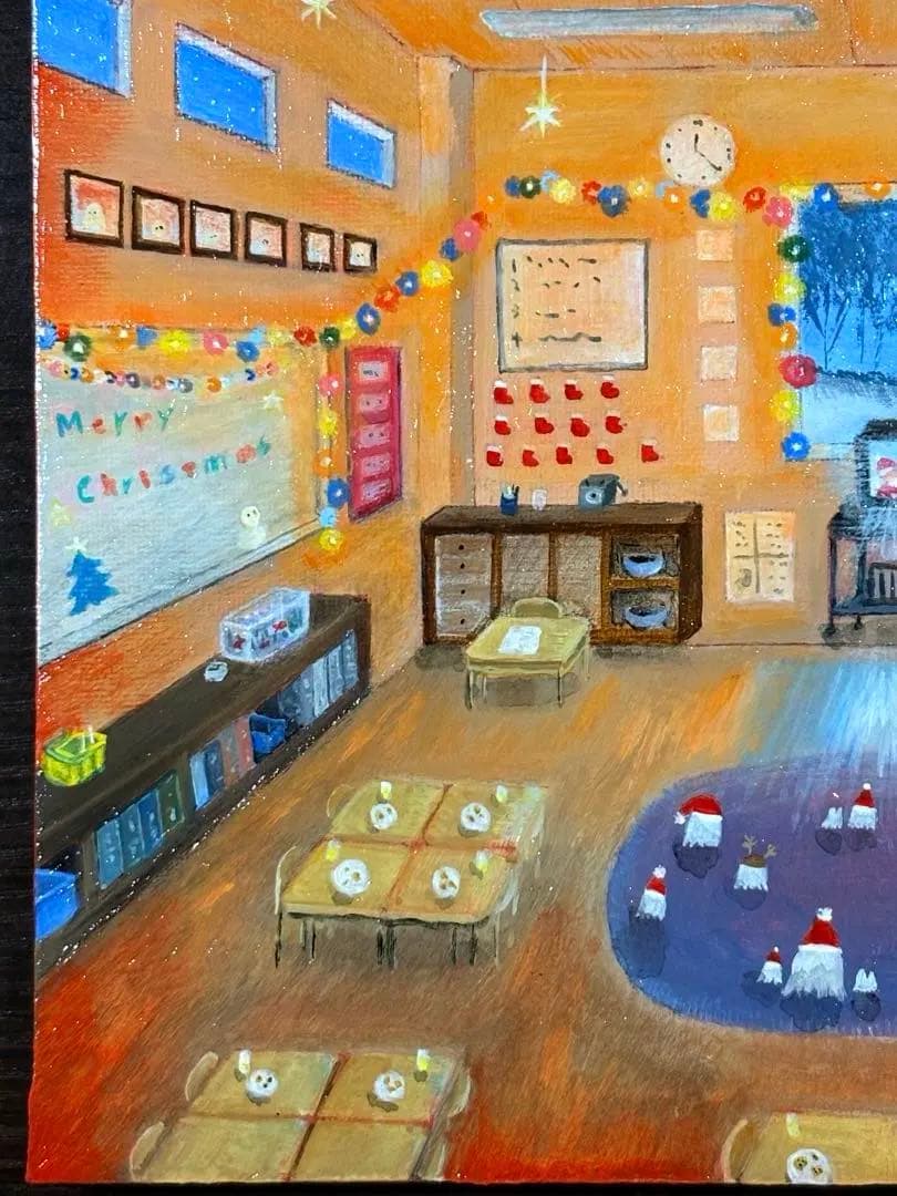 christmas party アクリル画　F3