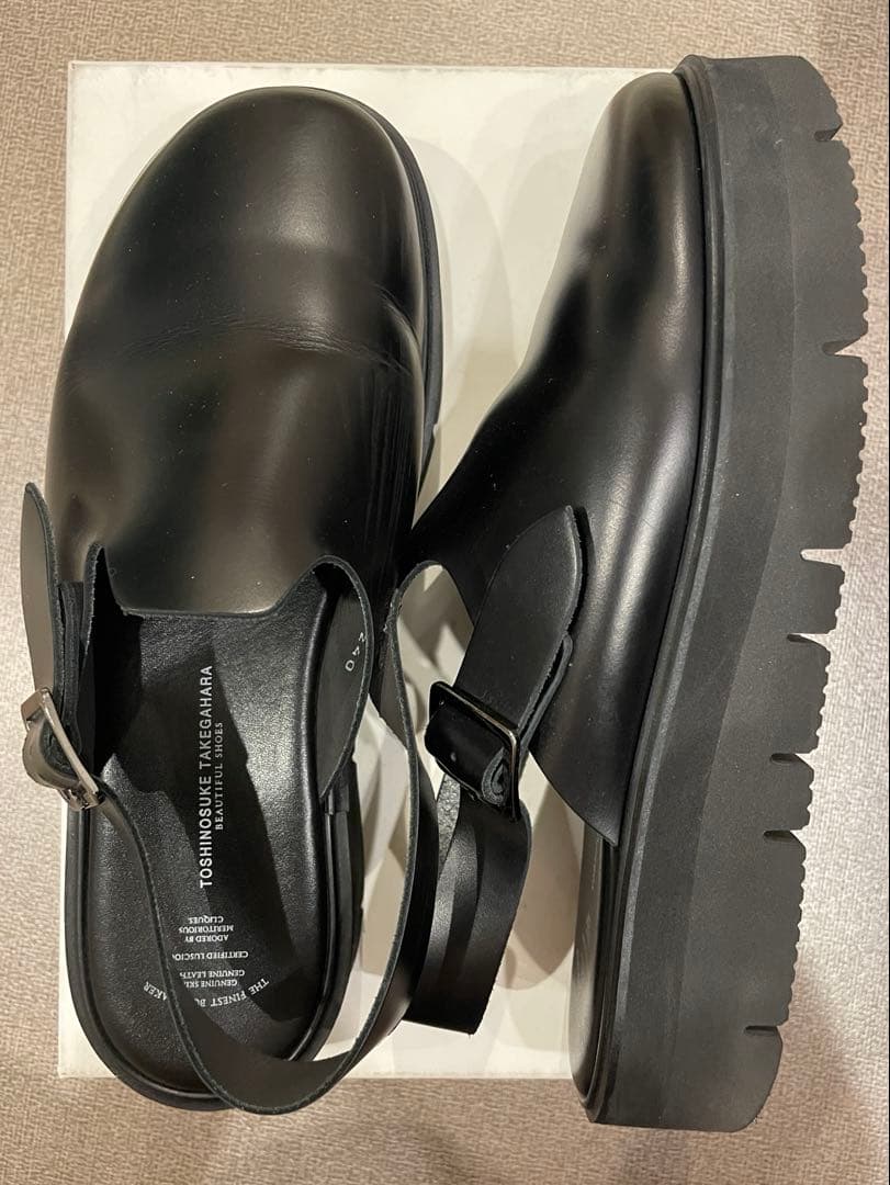 Beautiful Shoes 厚底レザーサンダル【24センチ】