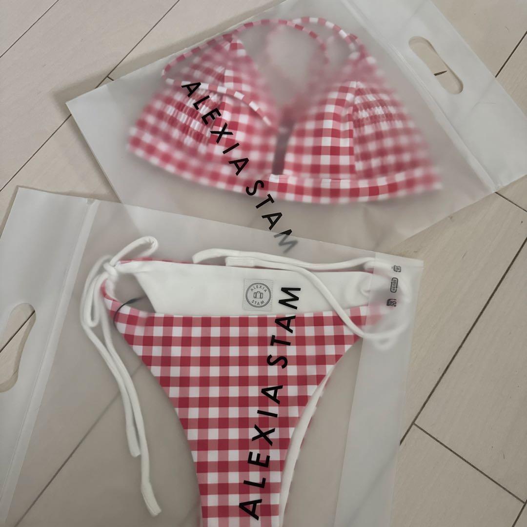 新品未使用ALEXIA STAM 赤いギンガムチェック ビキニ