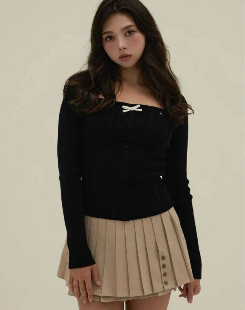 【新品】andmary Dida pleats flare skirt M