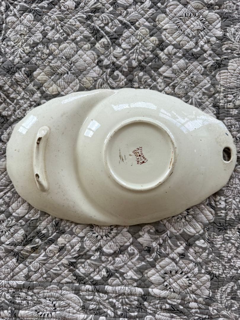 フランスアンティークリュネビィル窯のMesangeソーサーデザートプレート.b