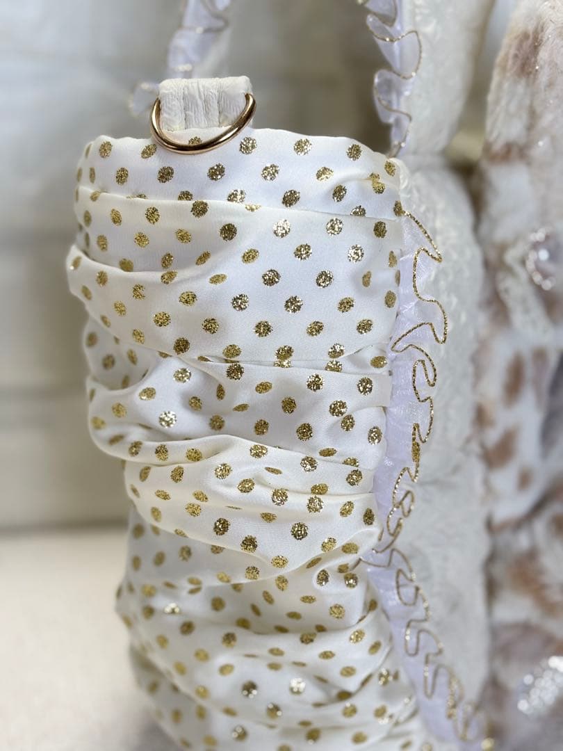 ゆ*ら様 コヤンイサムチョン　ハンドメイド　ギャザーバッグ　マンドゥちゃん　ホワ