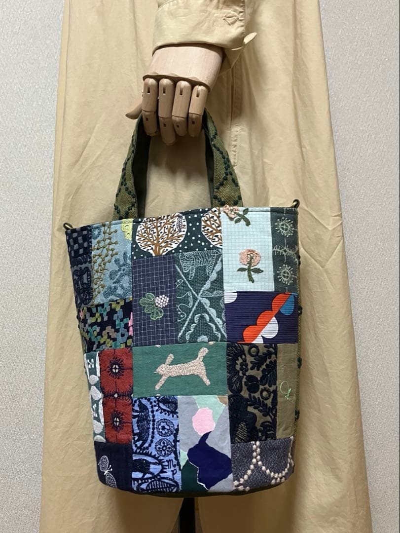 ミナペルホネン ハンドメイドパッチワーク×tambourine トートバッグ