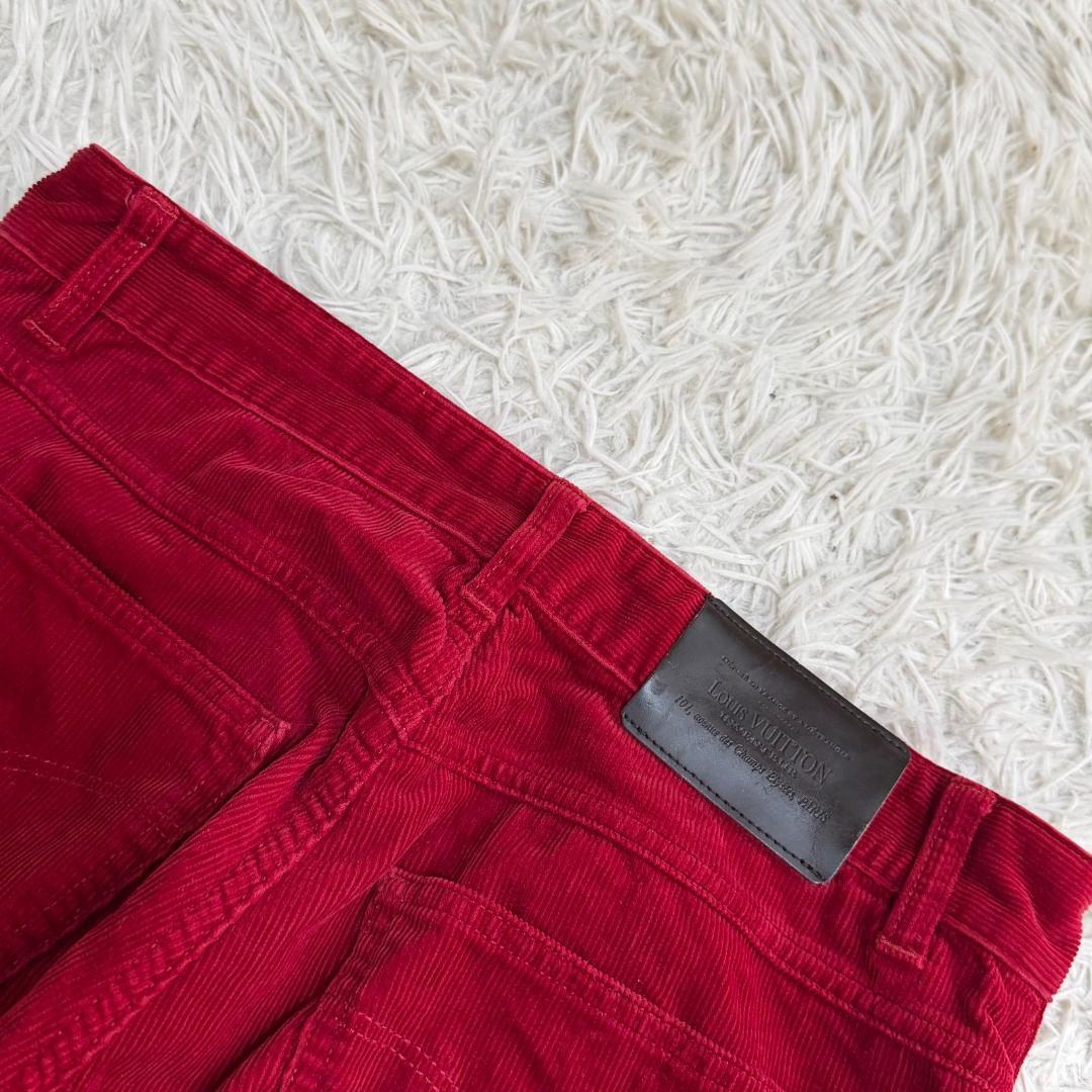 16082✨美品✨ルイヴィトン コーディロイパンツ　赤 レッド 40