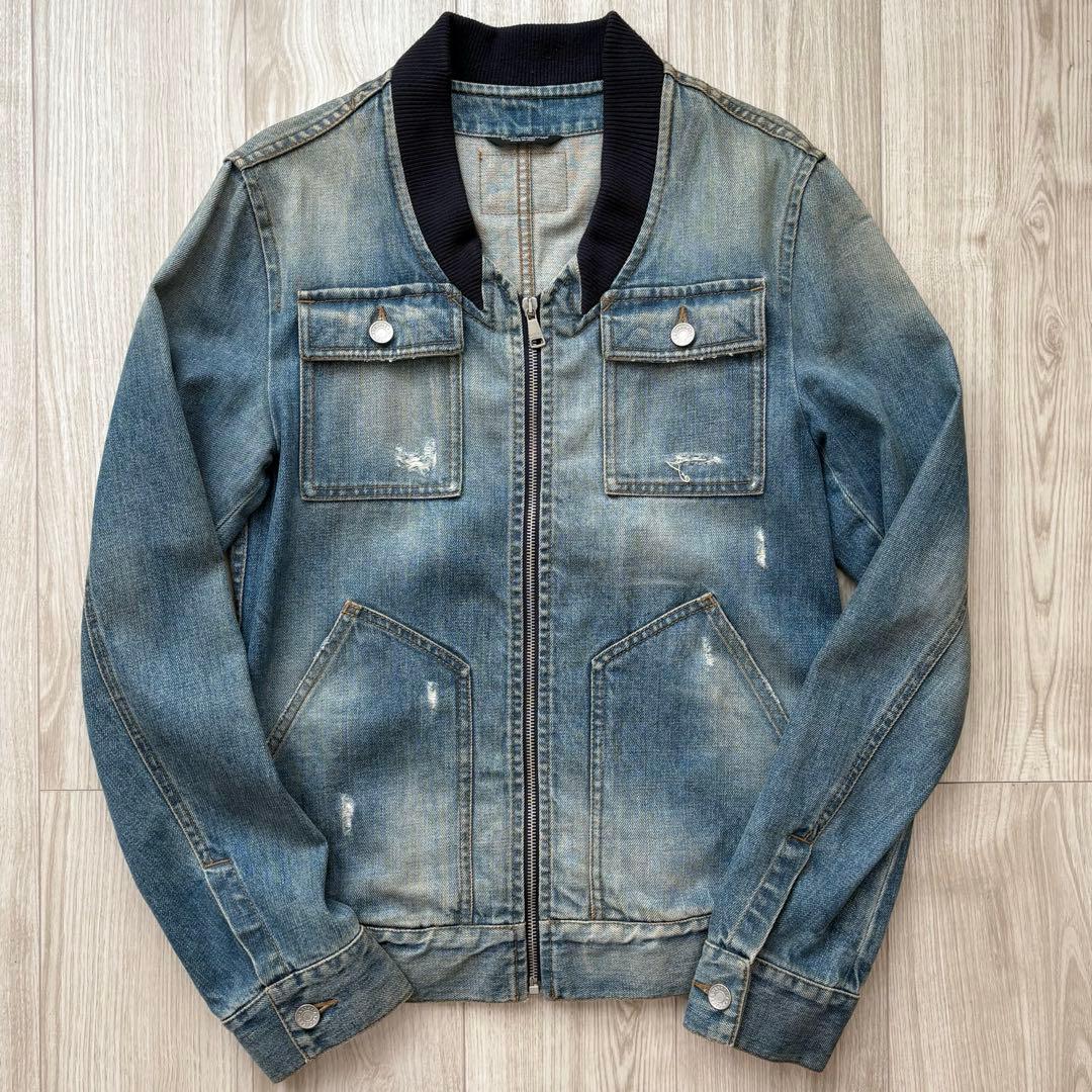 【希少】DOLCE&GABBANA デニムジャケット 44 S ロゴプレート付き