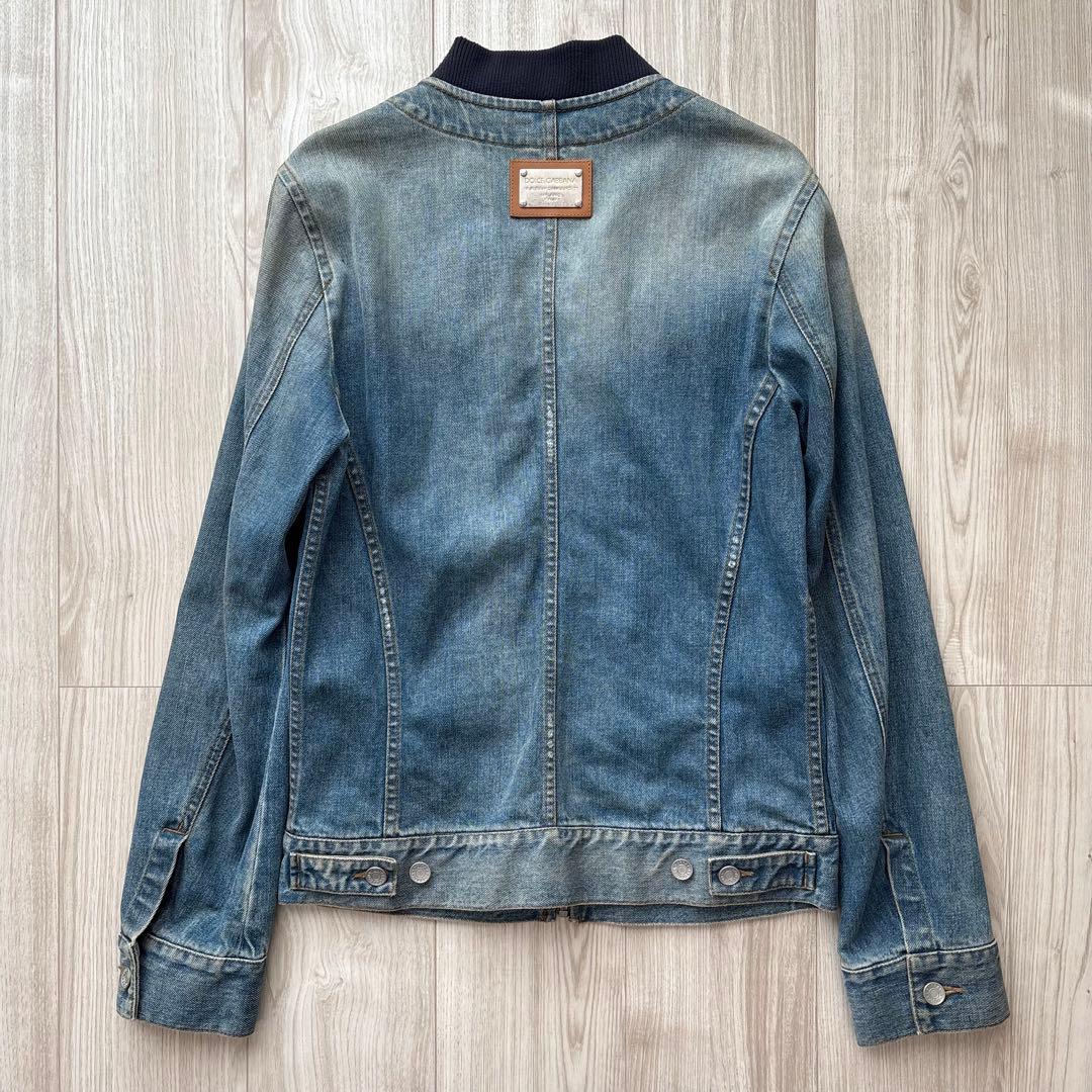 【希少】DOLCE&GABBANA デニムジャケット 44 S ロゴプレート付き