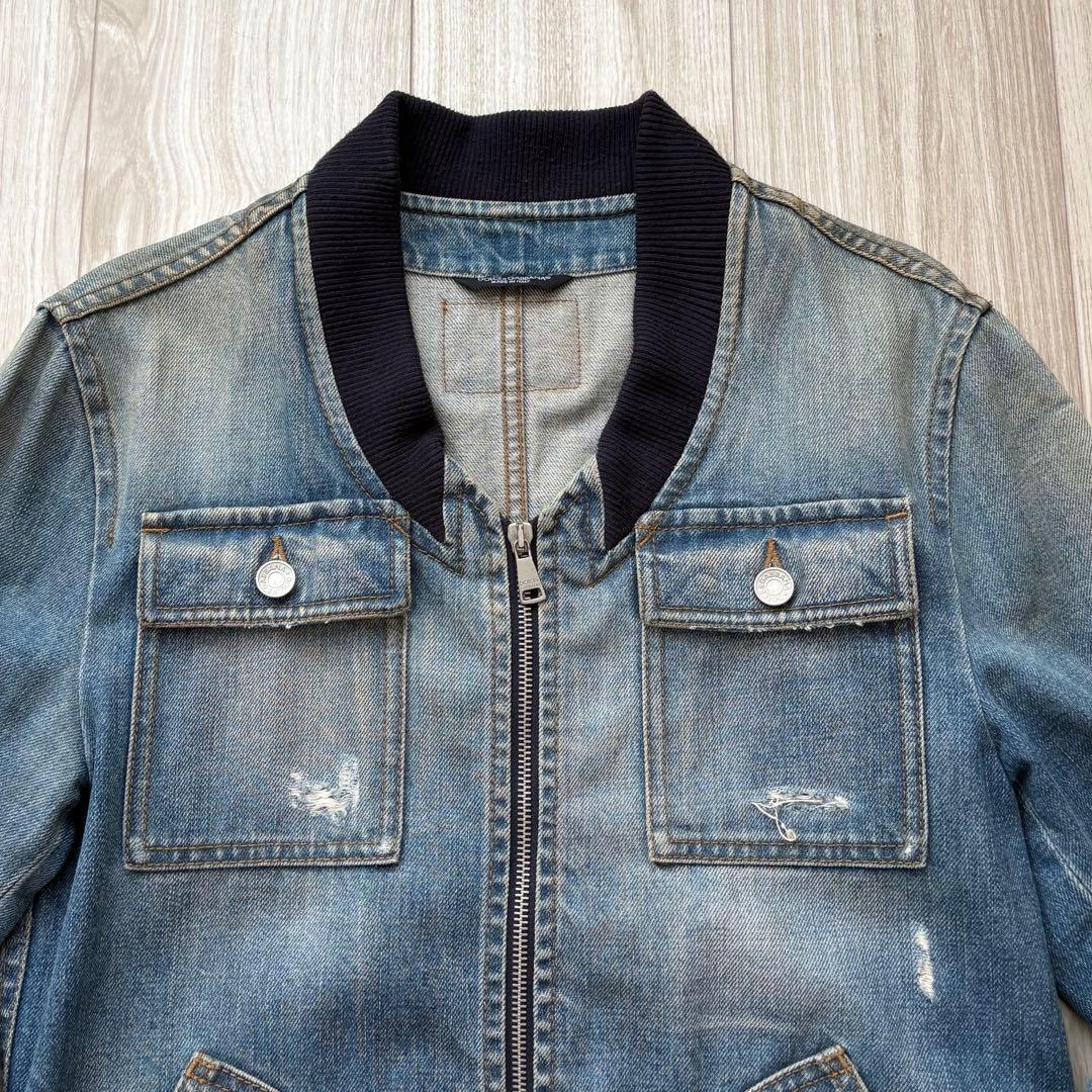 【希少】DOLCE&GABBANA デニムジャケット 44 S ロゴプレート付き