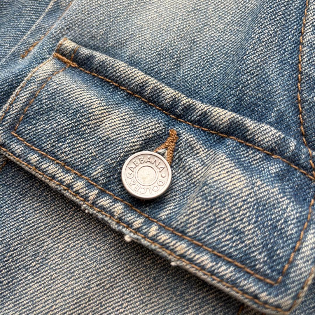 【希少】DOLCE&GABBANA デニムジャケット 44 S ロゴプレート付き