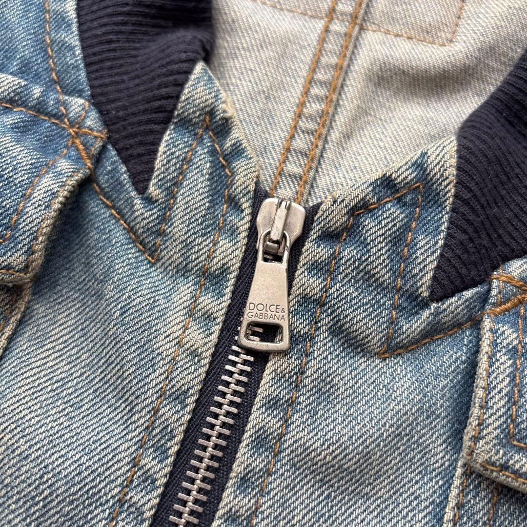 【希少】DOLCE&GABBANA デニムジャケット 44 S ロゴプレート付き
