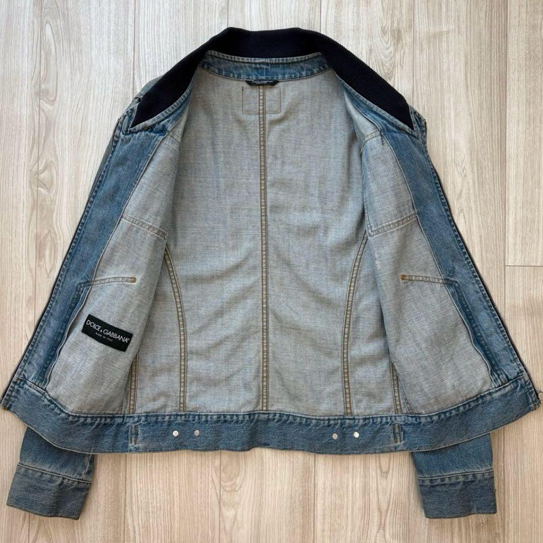 【希少】DOLCE&GABBANA デニムジャケット 44 S ロゴプレート付き