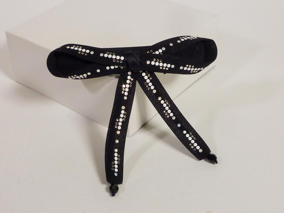 【acca/アッカ】バレッタ　リボン　黒　フランス製