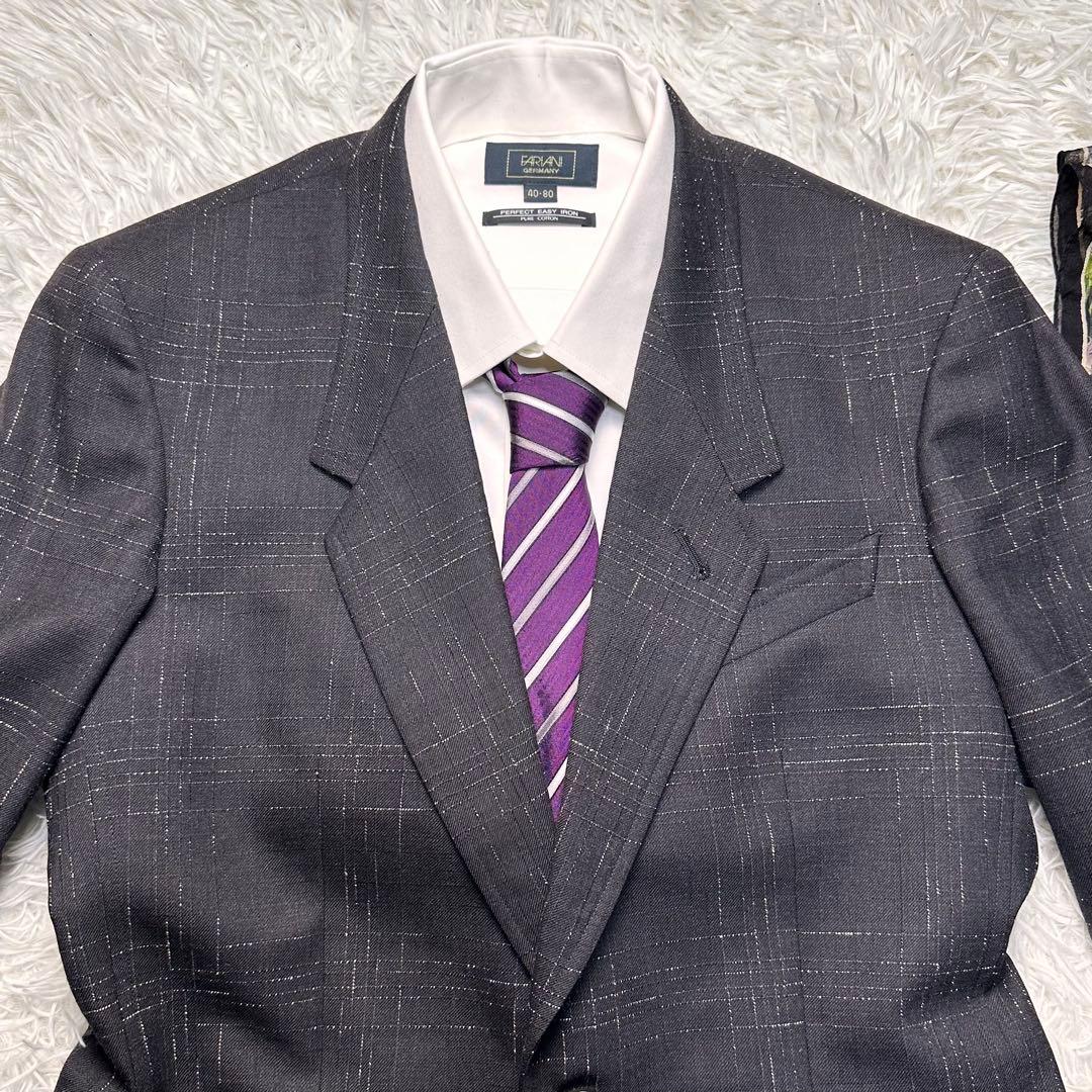 希少 カタログ掲載 未使用級 現行 ポールスミス 風景柄 セットアップ チーフ付