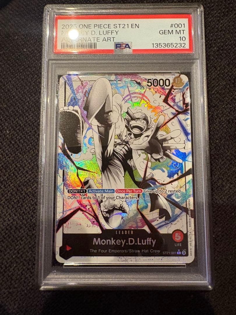 英語版　モンキー・D・ルフィ L リーダーパラレルST21-001 psa10