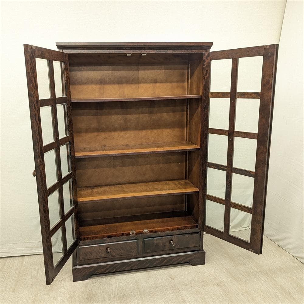 北海道民芸家具　樺　無垢　本棚　本箱　書棚　ブックシェルフ　キャビネット　飾り棚