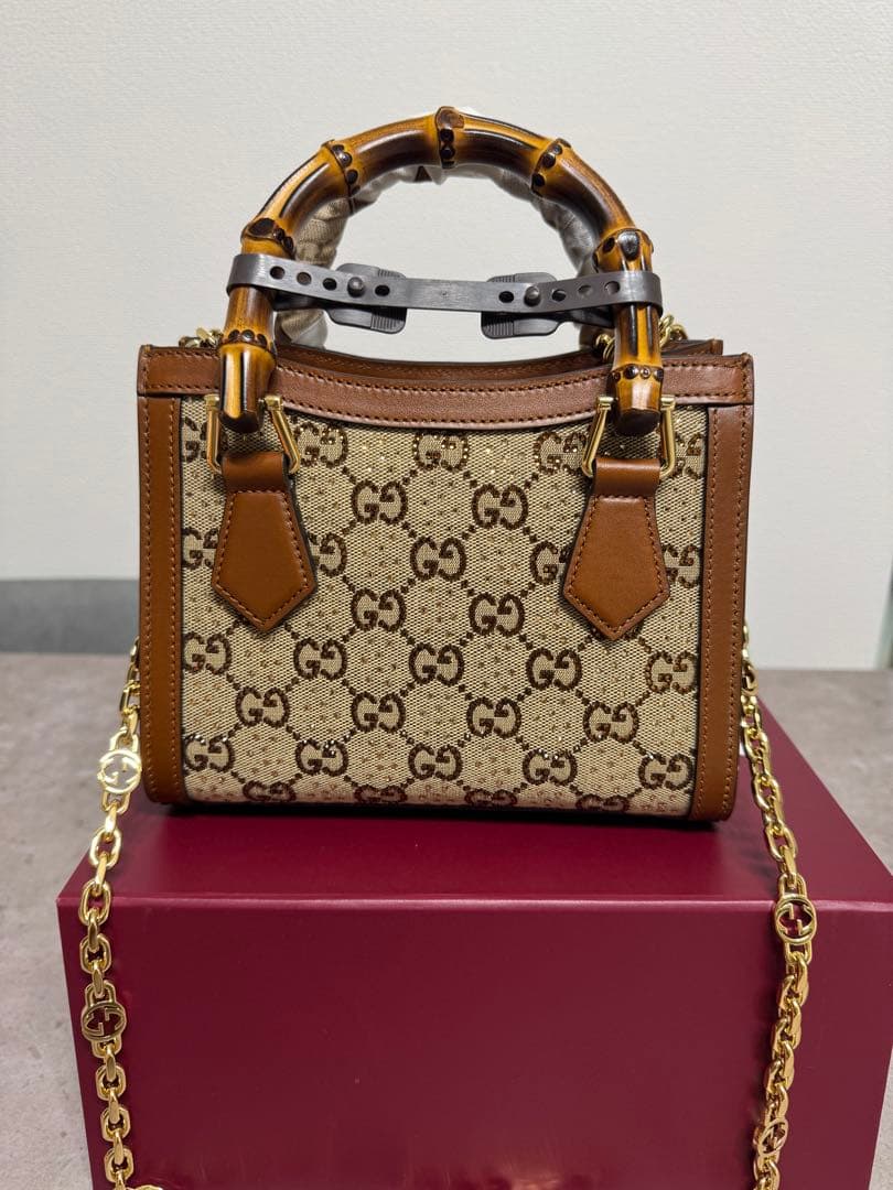 【新品】〔グッチ ダイアナ〕クリスタル ミニ トートバッグ