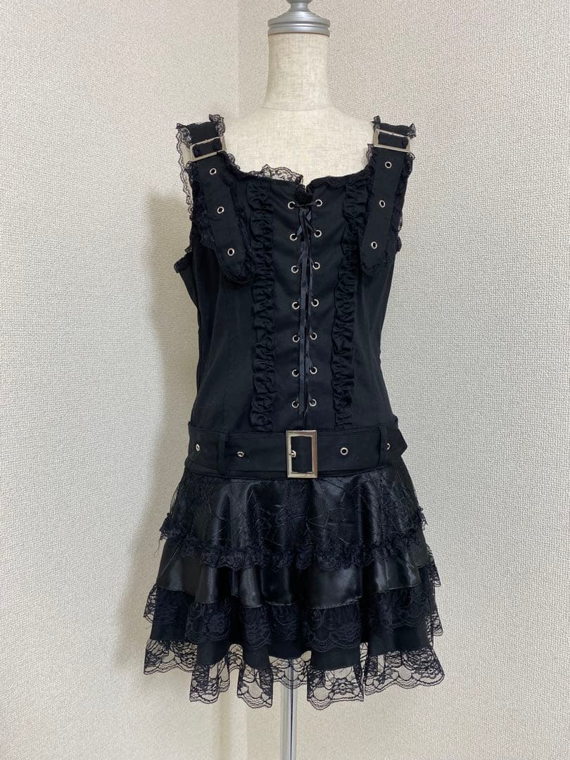 Addictrap レースアップ ベルト付き ワンピース ゴスロリ パンク
