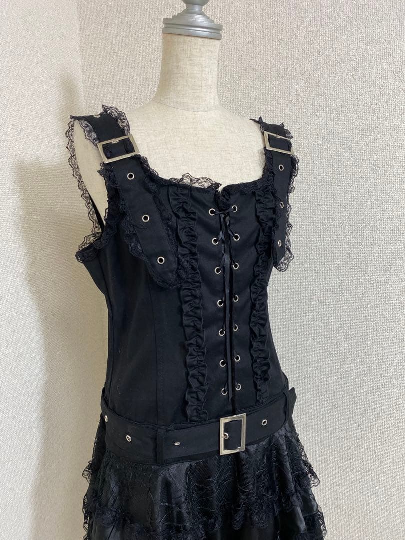 Addictrap レースアップ ベルト付き ワンピース ゴスロリ パンク