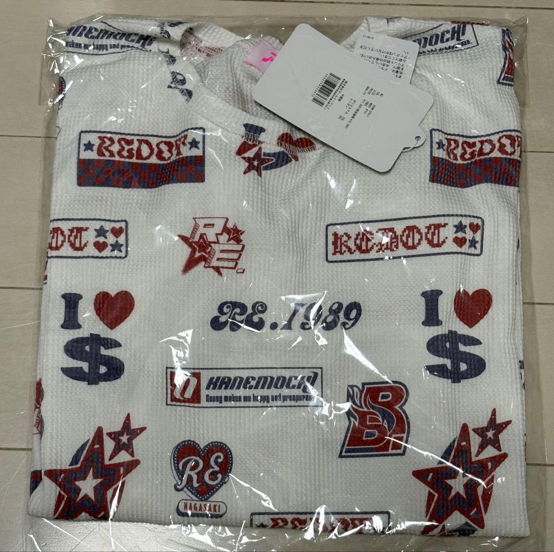 RE. 仲里依紗　アールイードット　総柄サーマルロンT ホワイト