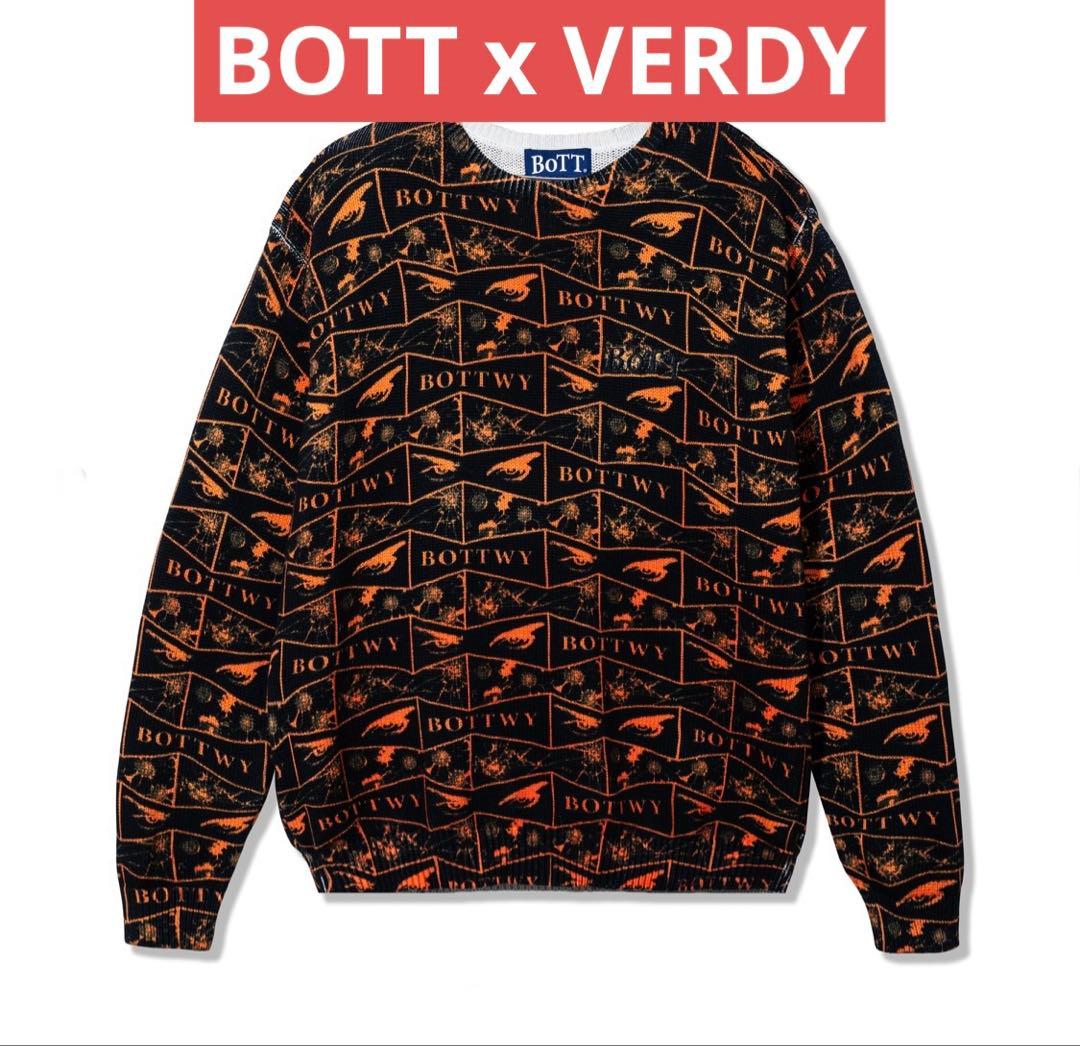 BoTT × VERDYニットセーター BLACK x ORANGE (S)